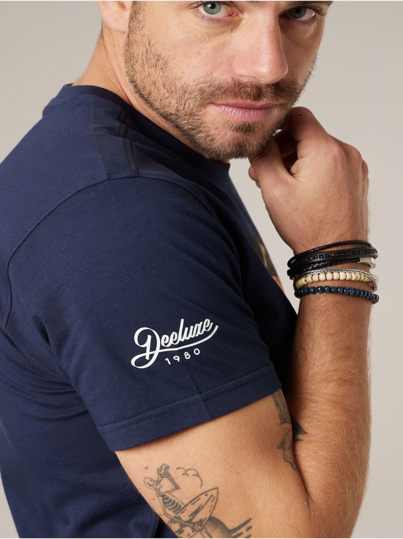 T-shirt homme coton 'Deeluxe' Bleu marine - Kiabi