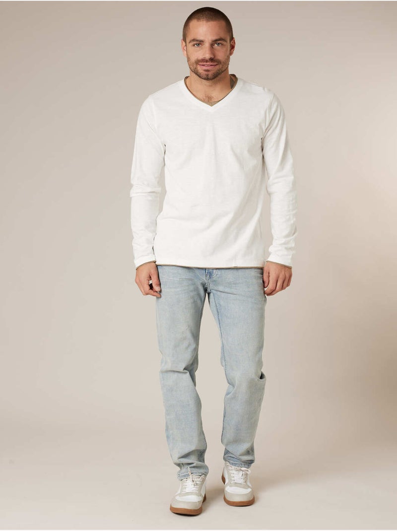 T-shirt homme coton 'Deeluxe' Ecru - Kiabi