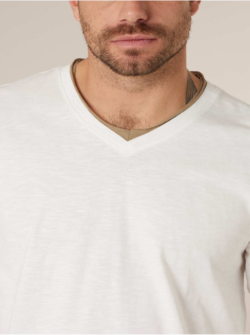 T-shirt homme coton 'Deeluxe' Ecru - Kiabi