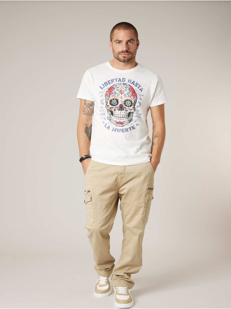T-shirt homme coton 'Deeluxe' Ecru - Kiabi