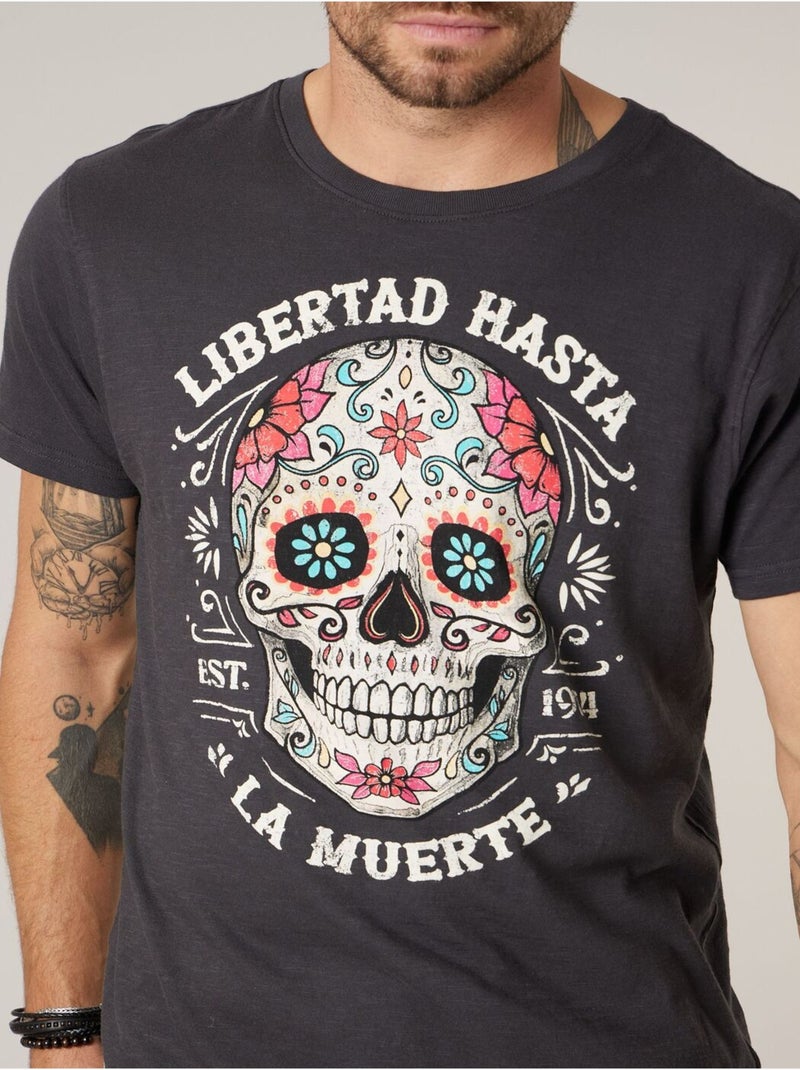T-shirt homme coton 'Deeluxe' Gris foncé - Kiabi