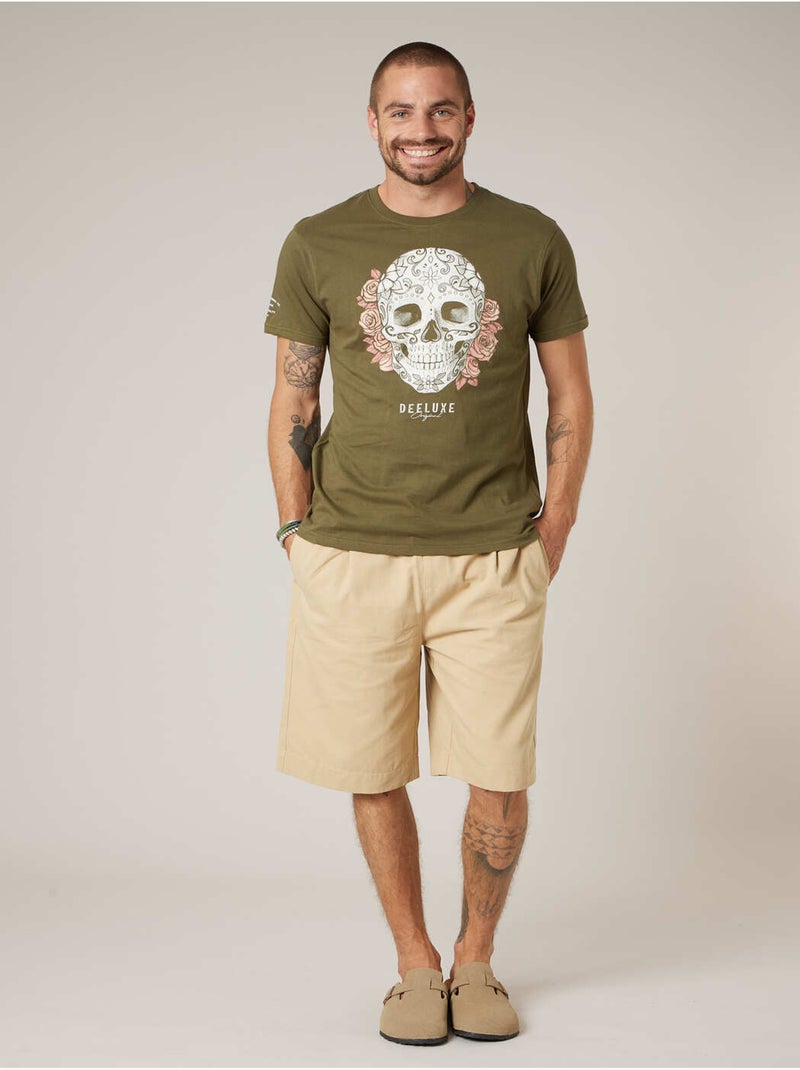 T-shirt homme coton 'Deeluxe' Kaki - Kiabi