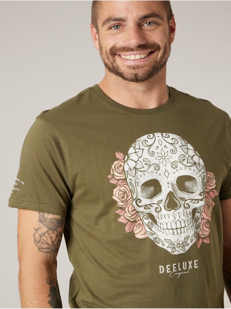 T-shirt homme coton 'Deeluxe' Kaki - Kiabi