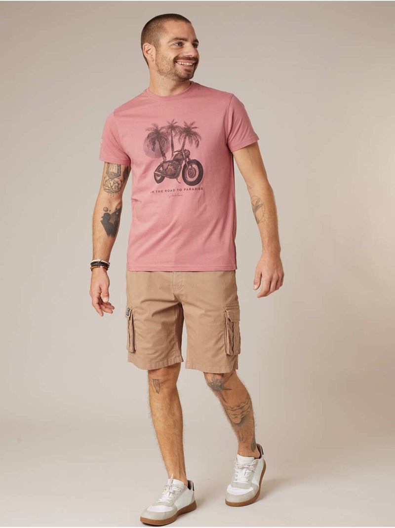 T-shirt homme coton 'Deeluxe' Rose clair - Kiabi