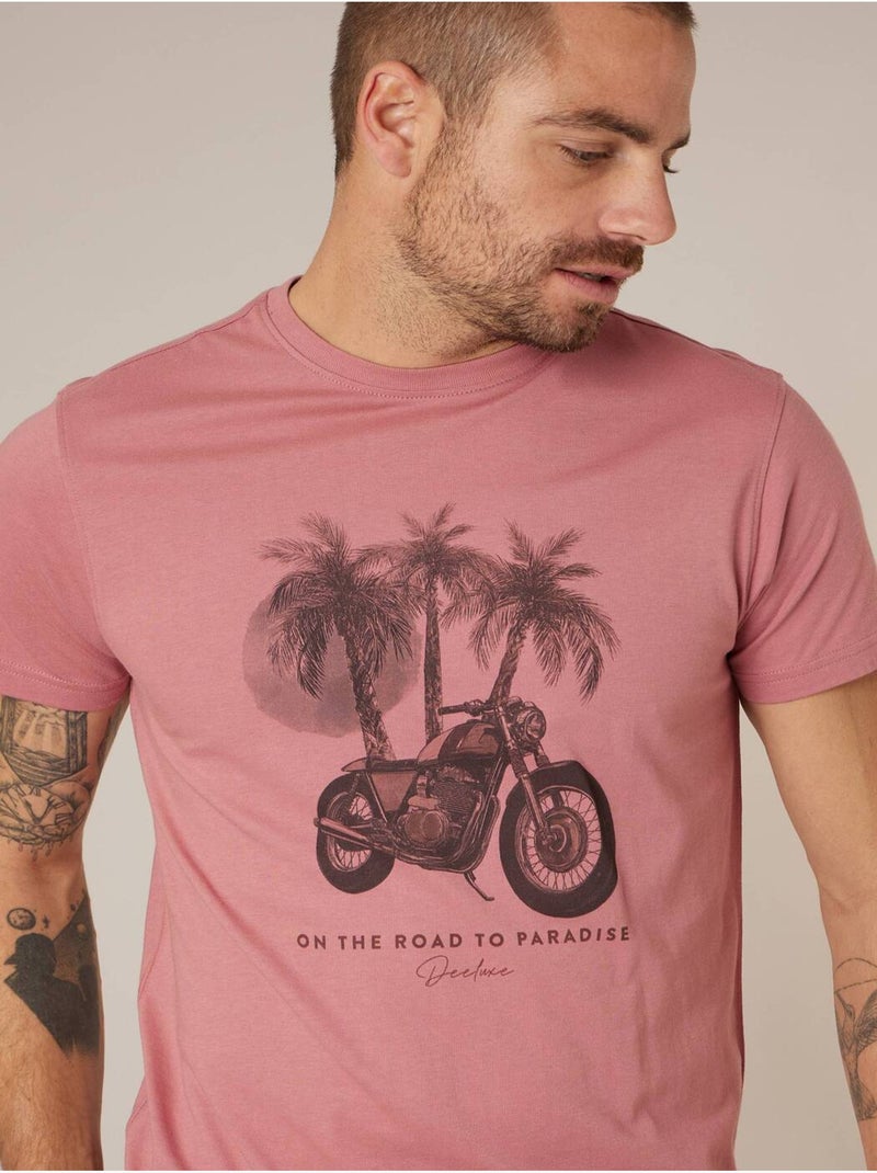 T-shirt homme coton 'Deeluxe' Rose clair - Kiabi