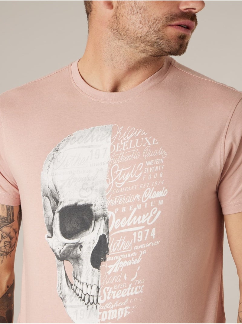 T-shirt homme coton 'Deeluxe' Rose clair - Kiabi