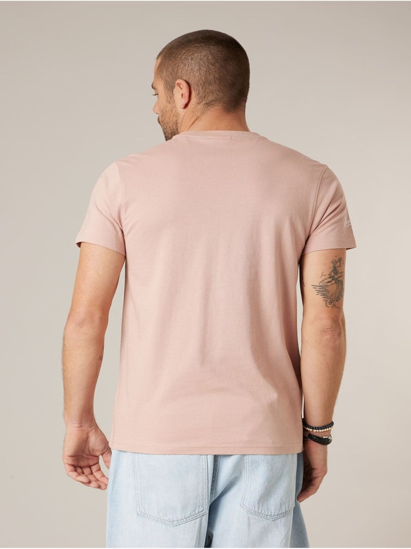 T-shirt homme coton 'Deeluxe' Rose clair - Kiabi