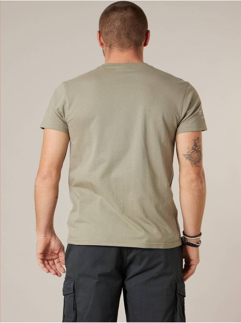 T-shirt homme coton 'Deeluxe' Vert kaki clair - Kiabi