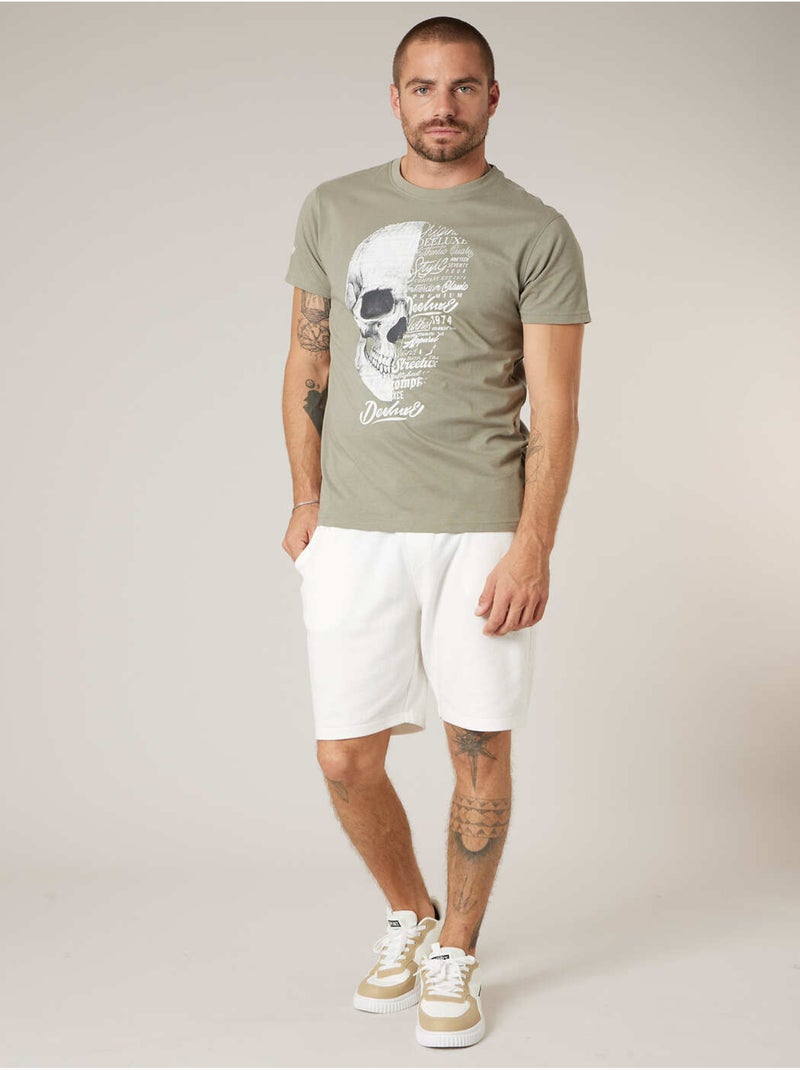 T-shirt homme coton 'Deeluxe' Vert kaki clair - Kiabi