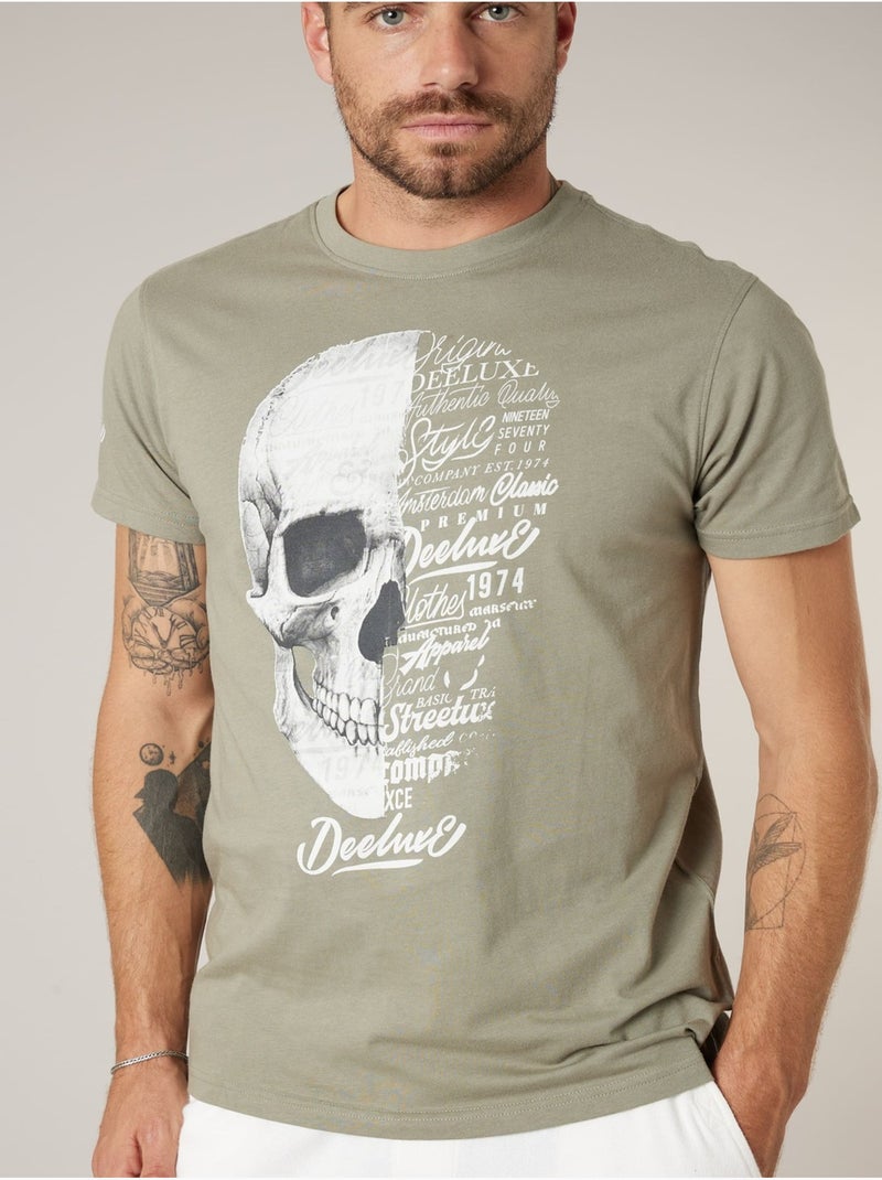 T-shirt homme coton 'Deeluxe' Vert kaki clair - Kiabi
