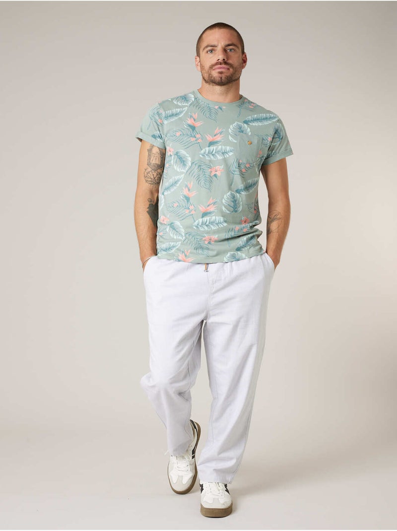 T-shirt homme coton 'Deeluxe' Vert tilleul - Kiabi