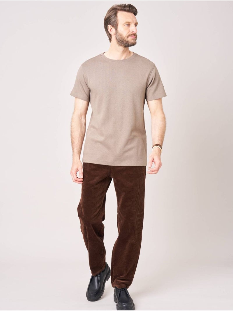 T-shirt homme en 100% coton 'Deeluxe' Beige - Kiabi
