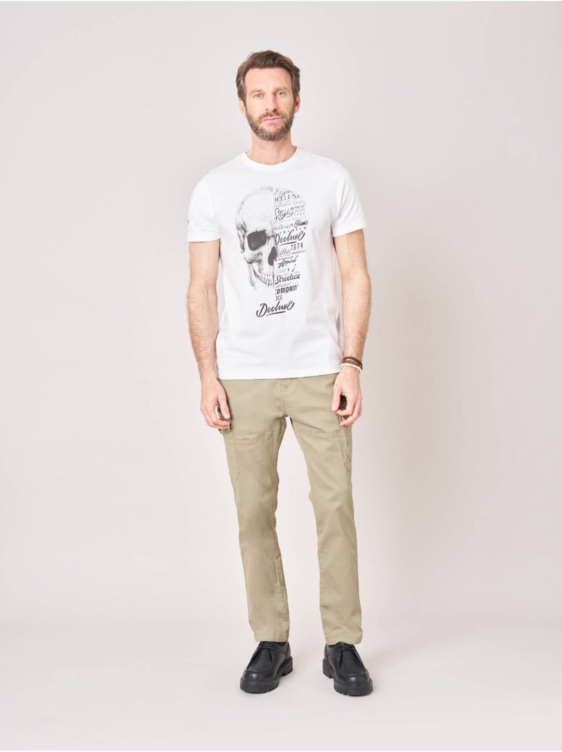 T-shirt homme en 100% coton 'Deeluxe' Blanc - Kiabi