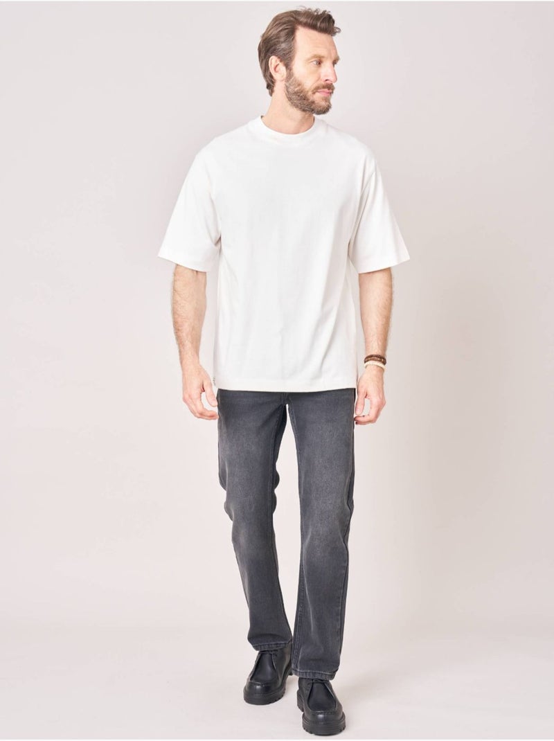 T-shirt homme en 100% coton 'deeluxe' Ecru - Kiabi
