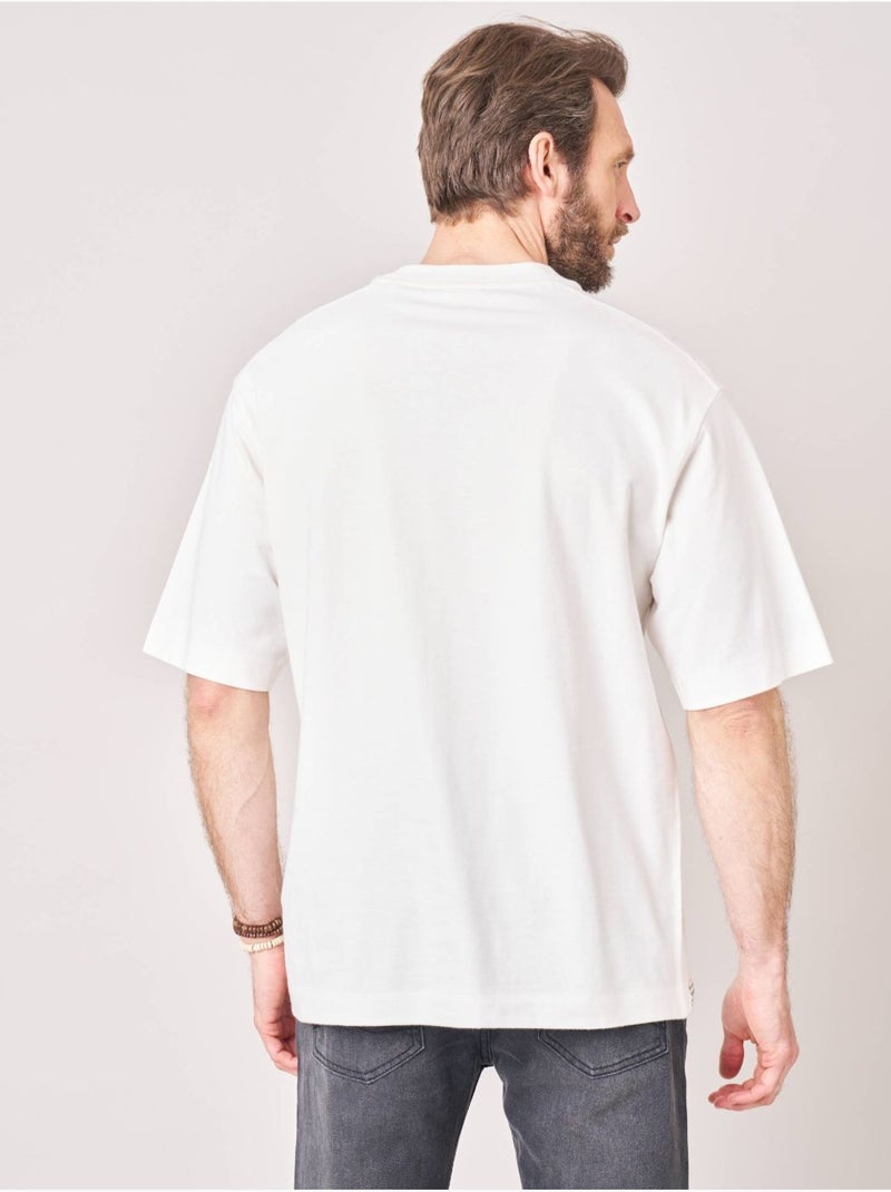 T-shirt homme en 100% coton 'deeluxe' Ecru - Kiabi