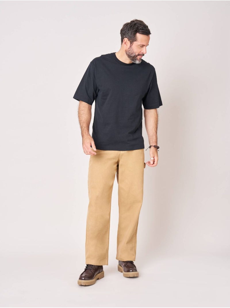 T-shirt homme en 100% coton 'deeluxe' Noir - Kiabi