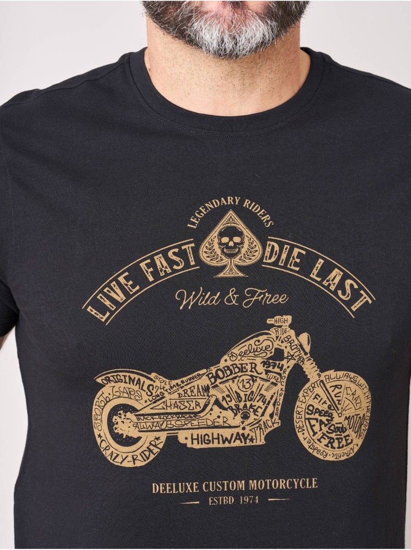 T-shirt homme en 100% coton 'Deeluxe' Noir - Kiabi