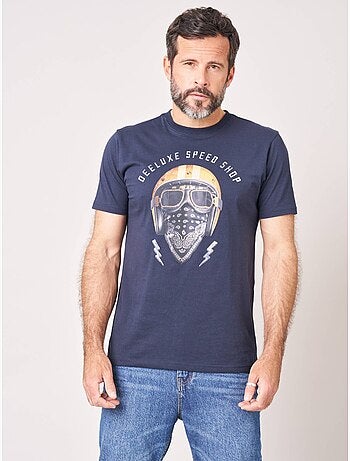 T-shirt homme en 100% coton jersey imprimé biker 'Deeluxe'