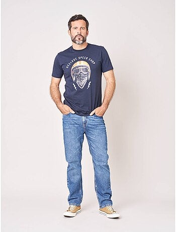 T-shirt homme en 100% coton jersey imprimé biker 'Deeluxe'