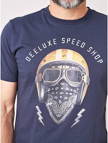 T-shirt homme en 100% coton jersey imprimé biker 'Deeluxe'