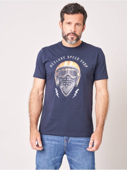 T-shirt homme en 100% coton jersey imprimé biker 'Deeluxe' - Kiabi