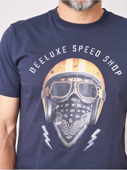 T-shirt homme en 100% coton jersey imprimé biker 'Deeluxe' - Kiabi