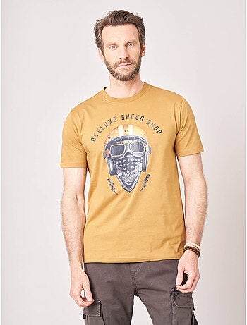 T-shirt homme en 100% coton jersey imprimé biker 'Deeluxe'