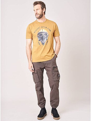 T-shirt homme en 100% coton jersey imprimé biker 'Deeluxe'