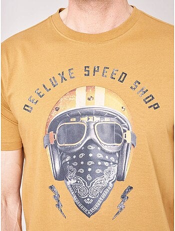T-shirt homme en 100% coton jersey imprimé biker 'Deeluxe'