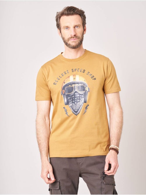 T-shirt homme en 100% coton jersey imprimé biker 'Deeluxe' - Kiabi