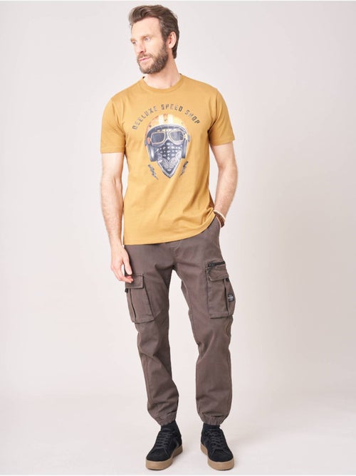 T-shirt homme en 100% coton jersey imprimé biker 'Deeluxe' - Kiabi