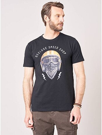 T-shirt homme en 100% coton jersey imprimé biker 'Deeluxe'