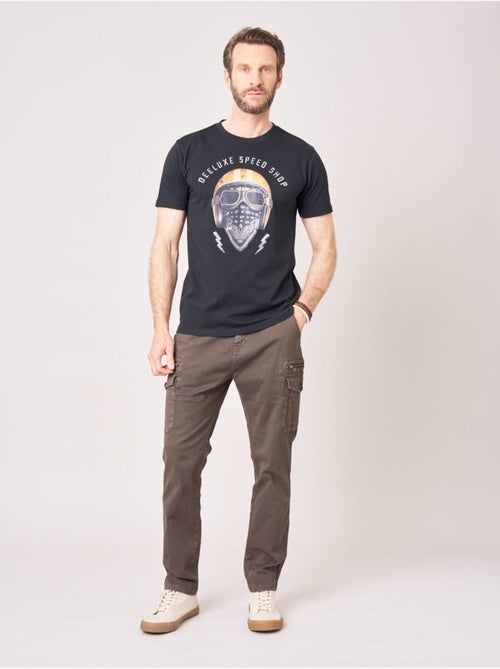 T-shirt homme en 100% coton jersey imprimé biker 'Deeluxe' - Kiabi