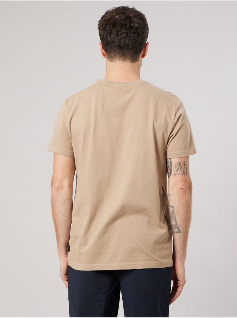 T-shirt homme en 100% coton jersey imprimé chien stylisé 'deeluxe' Beige sable - Kiabi