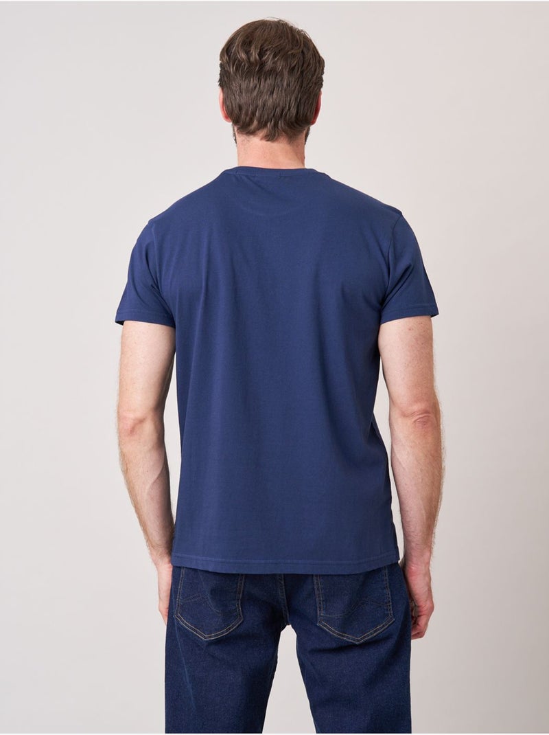T-shirt homme en 100% coton jersey imprimé chien stylisé 'deeluxe' Bleu marine - Kiabi