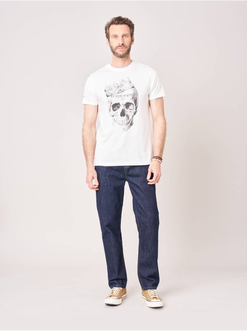 T-shirt homme en 100% coton jersey imprimé tête de mort couronnée  'Deeluxe' - Kiabi