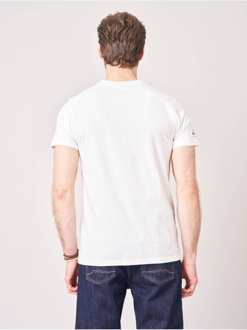 T-shirt homme en 100% coton jersey imprimé tête de mort couronnée  'Deeluxe' Ecru - Kiabi