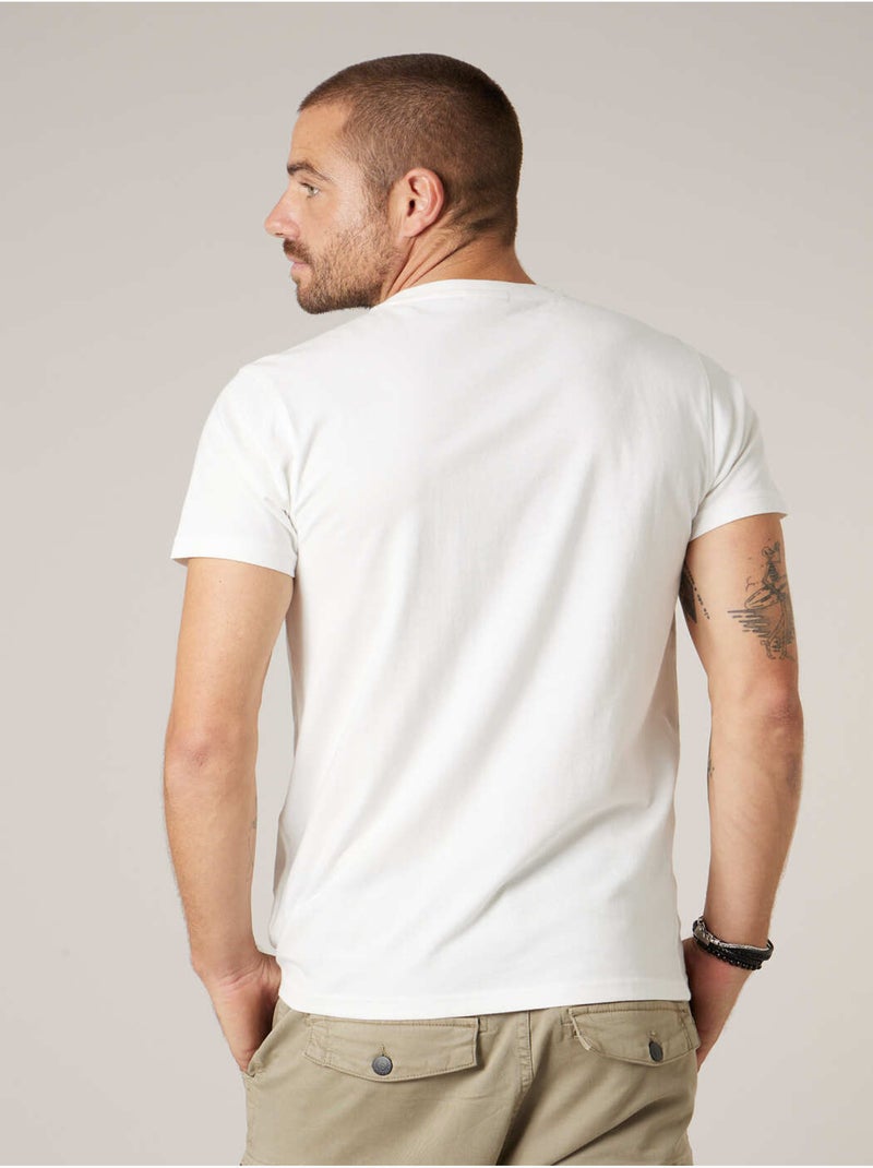 T-shirt homme en 100% coton motif coeur 'Deeluxe' Ecru - Kiabi