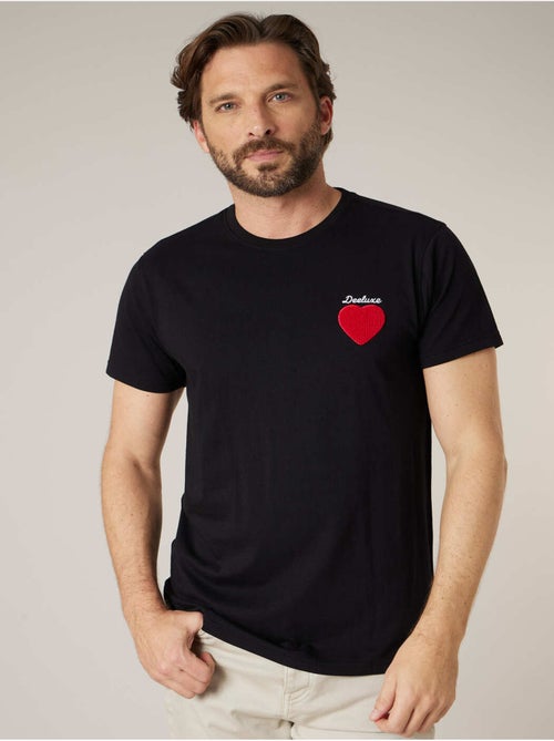 T-shirt homme en 100% coton motif coeur 'Deeluxe' - Kiabi