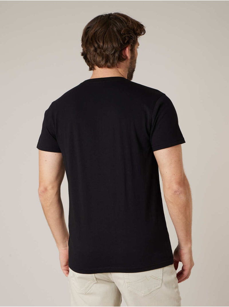 T-shirt homme en 100% coton motif coeur 'Deeluxe' Noir - Kiabi