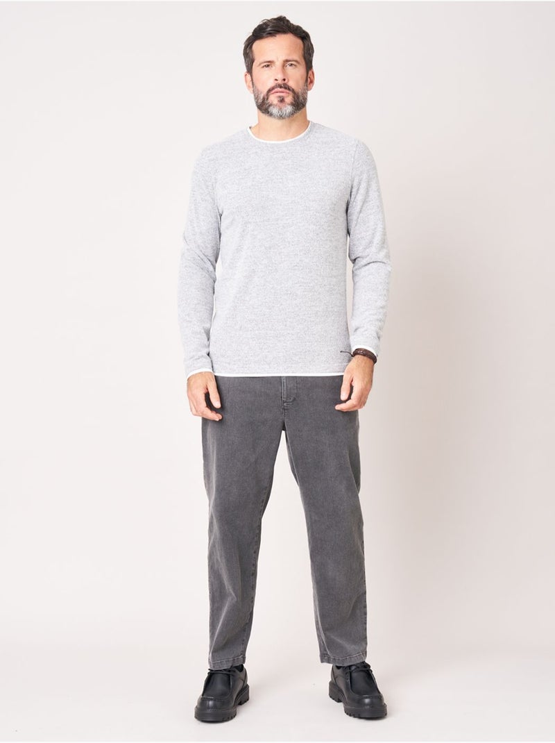 T-shirt homme en 52% polyester 43% viscose 5% élasthanne 'deeluxe' Gris clair - Kiabi
