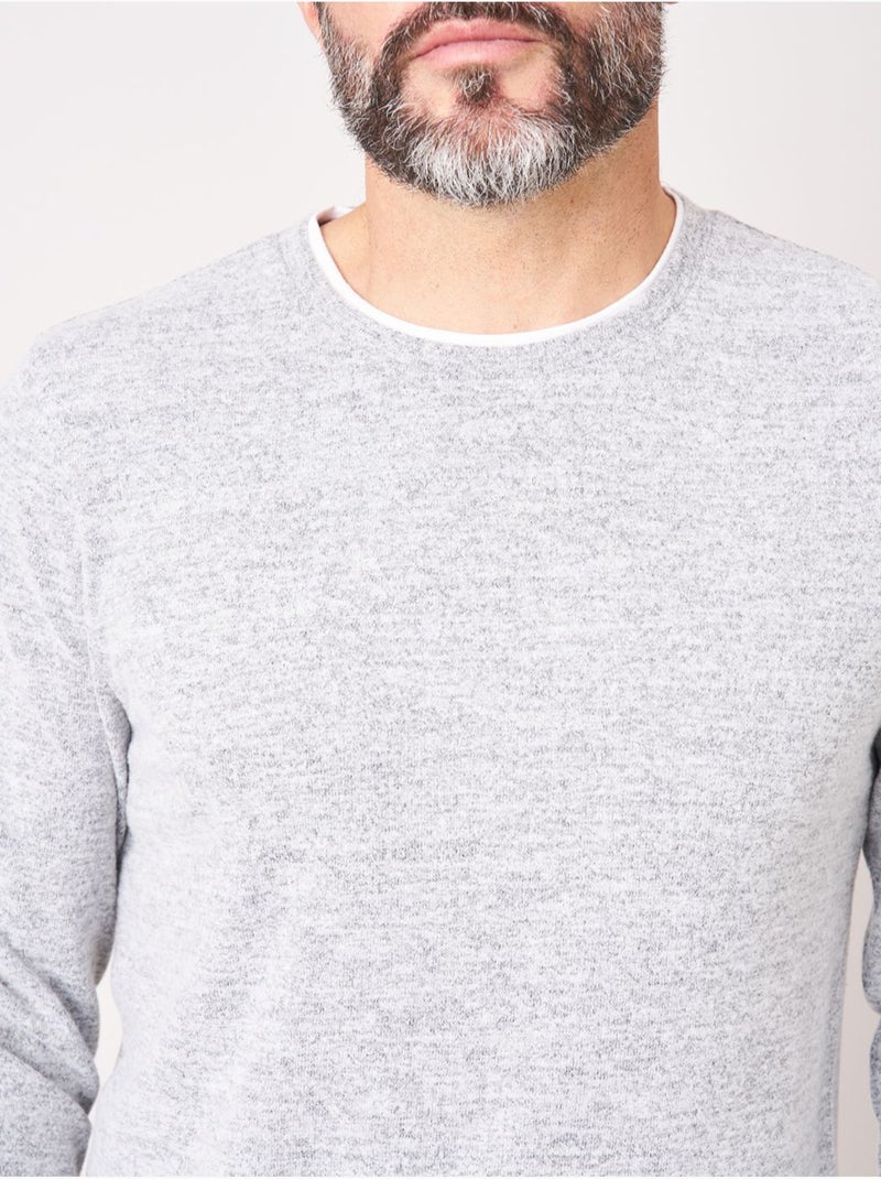T-shirt homme en 52% polyester 43% viscose 5% élasthanne 'deeluxe' Gris clair - Kiabi