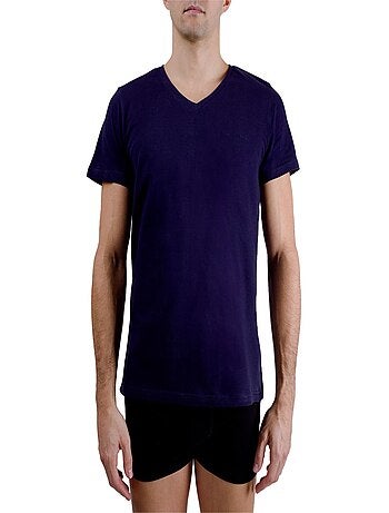 T-shirt homme en col v avec broderie sur la poitrine Pierre Cardin