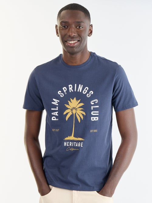 T-shirt homme en coton à col rond avec motif placé - Kiabi T-shirt homme en coton à col rond avec motif placé - Kiabi
