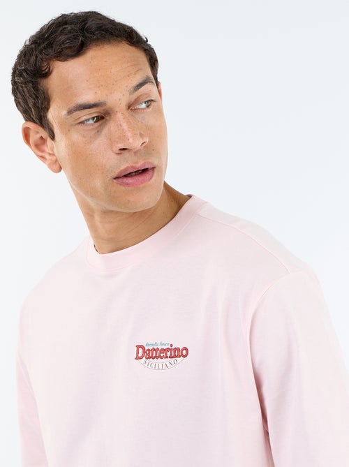 T-shirt homme en coton à col rond avec motif placé - Kiabi T-shirt homme en coton à col rond avec motif placé - Kiabi