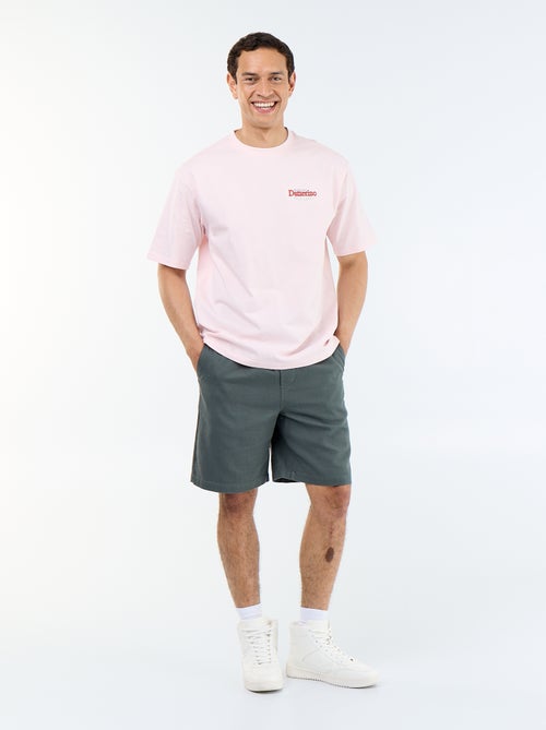 T-shirt homme en coton à col rond avec motif placé - Kiabi T-shirt homme en coton à col rond avec motif placé - Kiabi