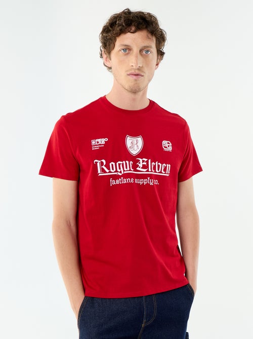 T-shirt homme en coton à col rond avec motif placé - Kiabi T-shirt homme en coton à col rond avec motif placé - Kiabi