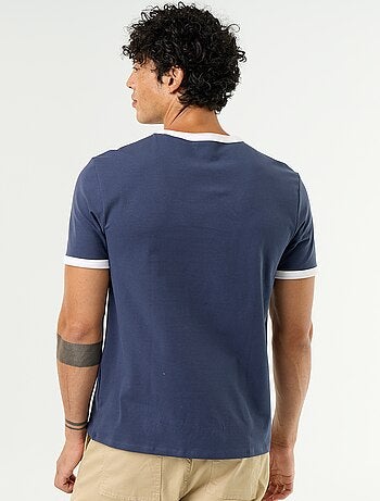 T-shirt en coton uni à col rond homme