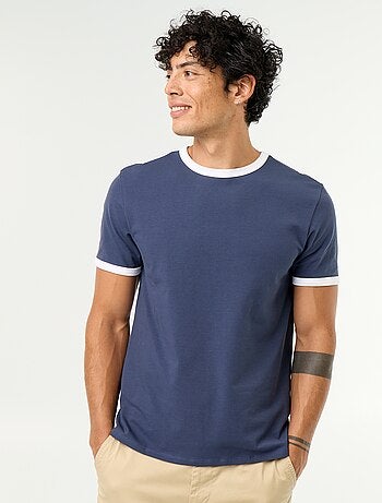 T-shirt homme en coton à col rond uni