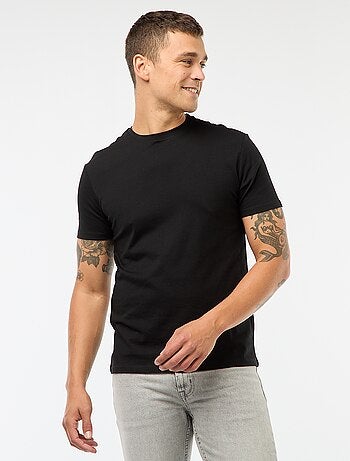 T-shirt homme en coton à col rond coupe droite